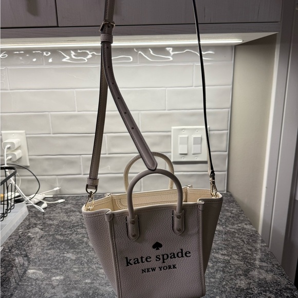 Kate Spade mini tote pebbled leather parchment. - Picture 4 of 6